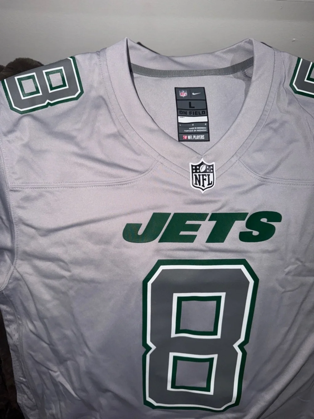 Nike New York Jets Grey & Green #8 Men’s Jersey new with tag